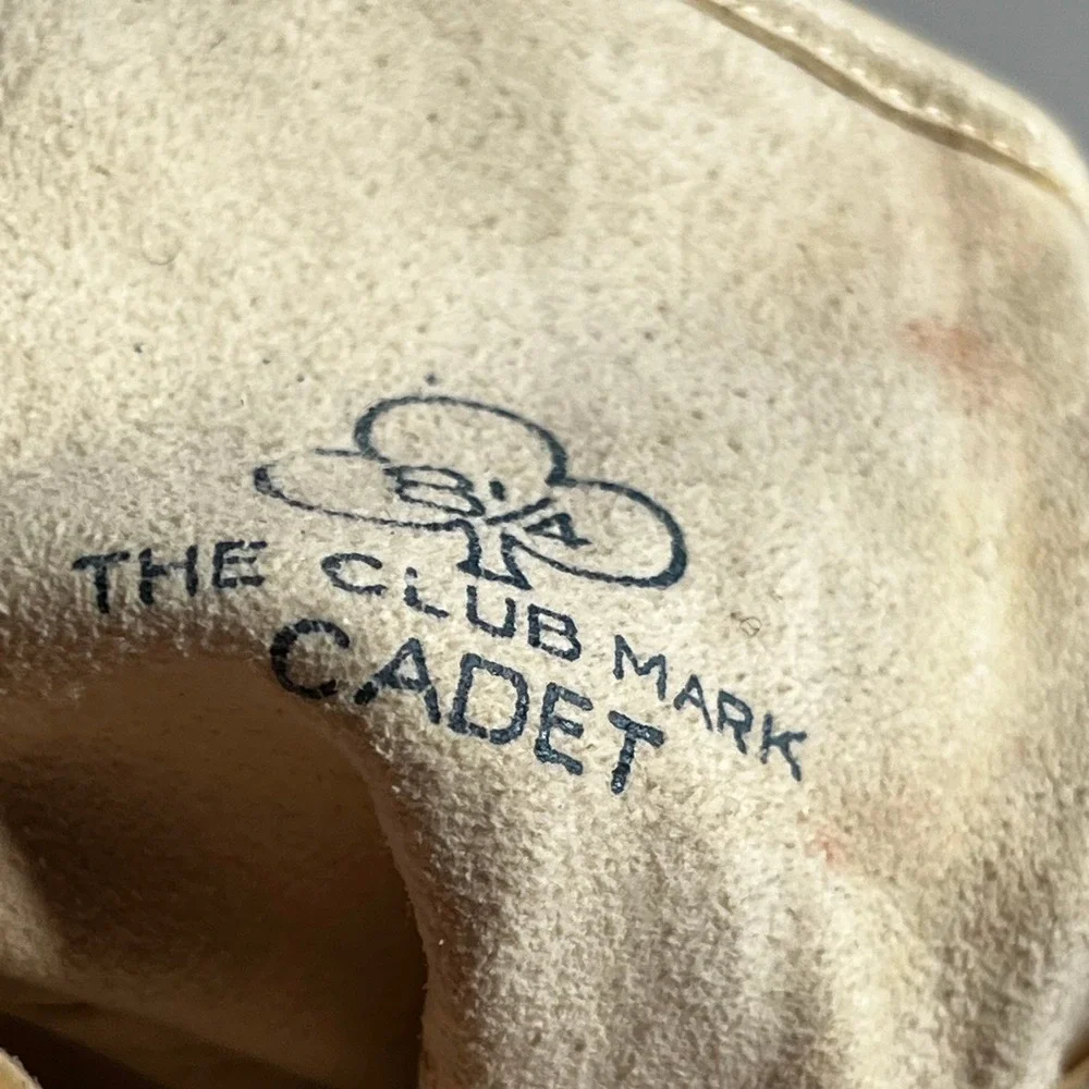 Vintage Perrins Make Cream Leather Gloves Club Mark Cadet 1950s Off White 8.5